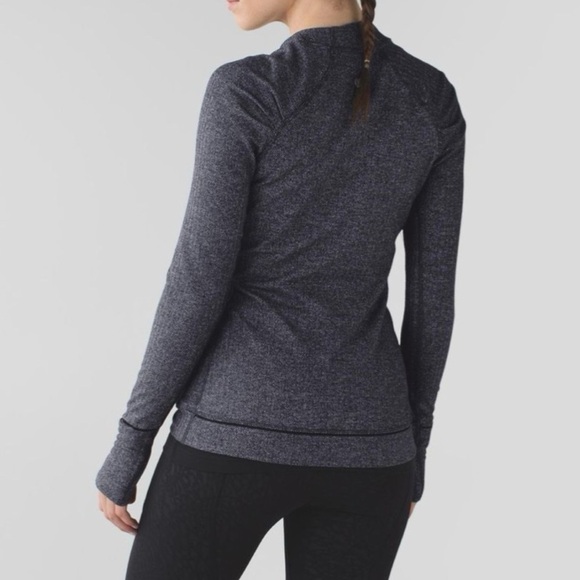 Lululemon Think Fast Long Sleeve Heathered Herringbone Rulu Pullover Size 6 - Picture 2 of 11